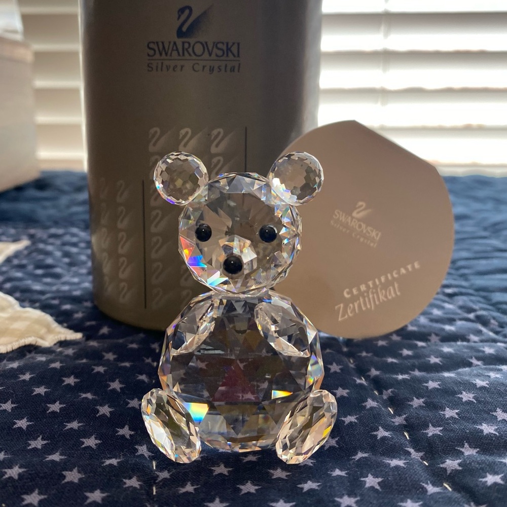 Bear Swarovski Crystal Large Teddy Bear with Original Box & Certificate Retired